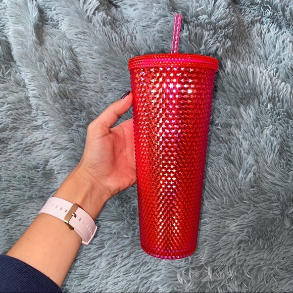 2019 Starbucks Christmas Hot Pink Studded Tumbler - Picture 3 of 6